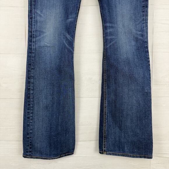 rag & bone Stiletto Boot Cut Jeans Women 31 Low Rise Bishop Blue Medium Wash Y2K - Picture 4 of 16